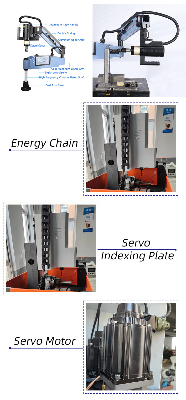 Electric Tapping Machine With Servo Control Flexible Arm