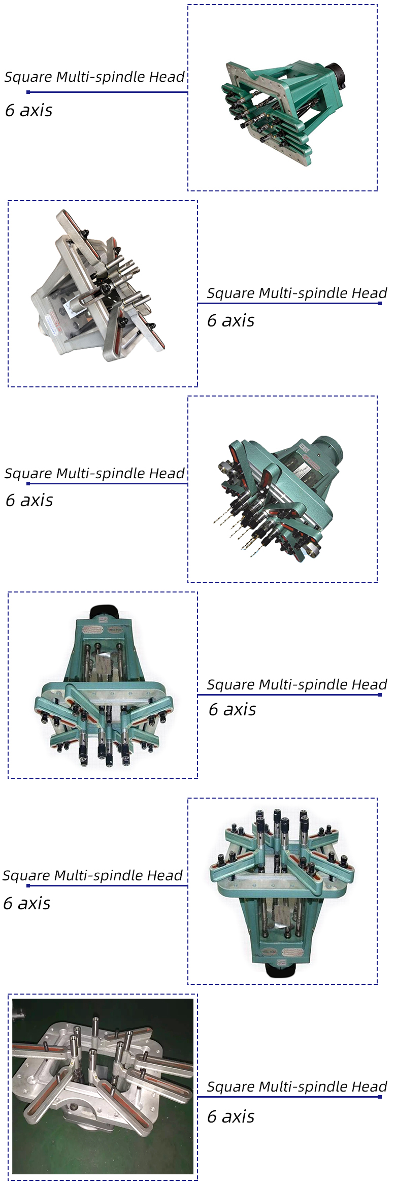 Square Multi-spindle Head 6-axis High Efficiency For Drilling Tapping